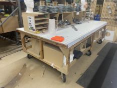 Mobile Timber Bench, approx. 3m x 1.5m Please read the following important notes:- ***Overseas