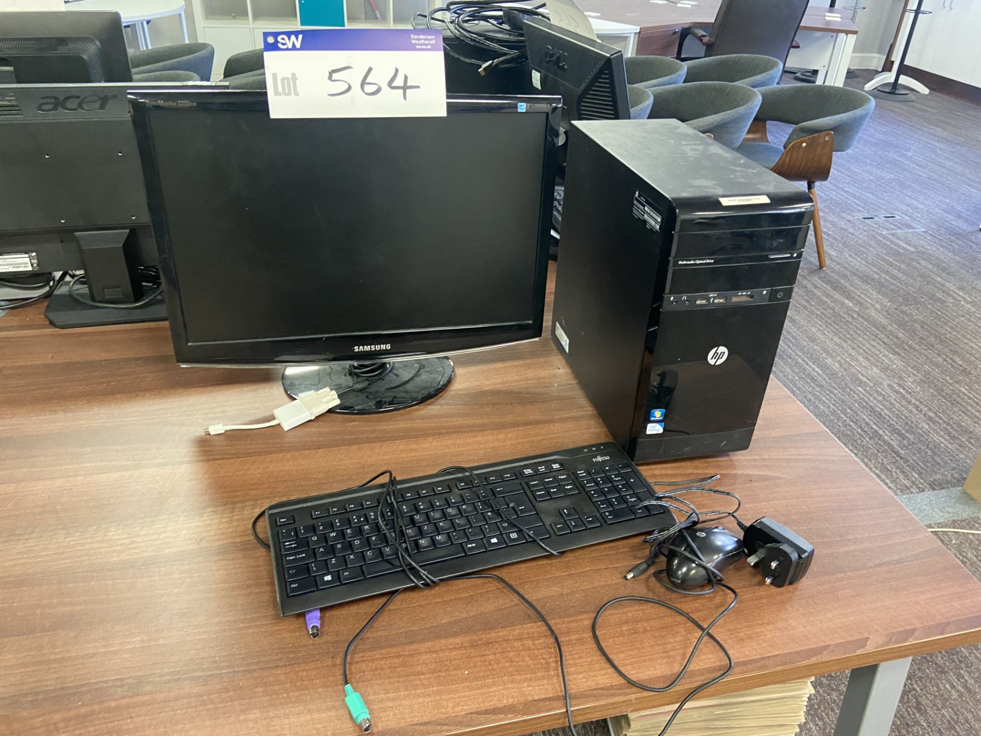 HP 6008 Series Intel Pentium Personal Computer (hard disk removed), with flat screen monitor,