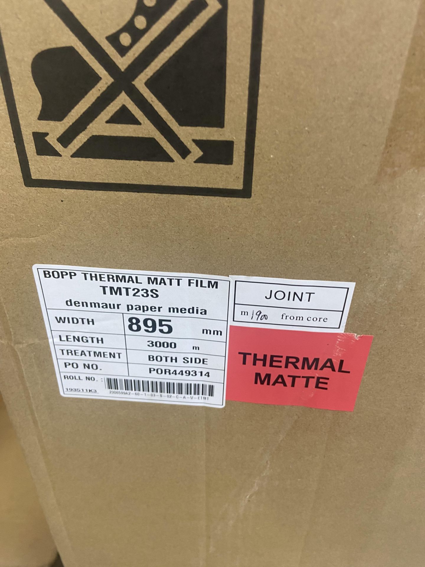 Seven Boxes of Denmaur Thermal Wrap Matt Film Rolls, mainly 3000m x 985mm Please read the - Image 2 of 2