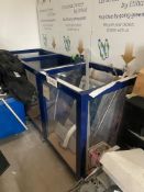 Two Mobile Glazed Front Recycling Bins, each approx. 800mm x 800mm Please read the following