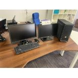 Personal Computer (hard disk removed), with two flat screen monitors, keyboard and mouse Please read