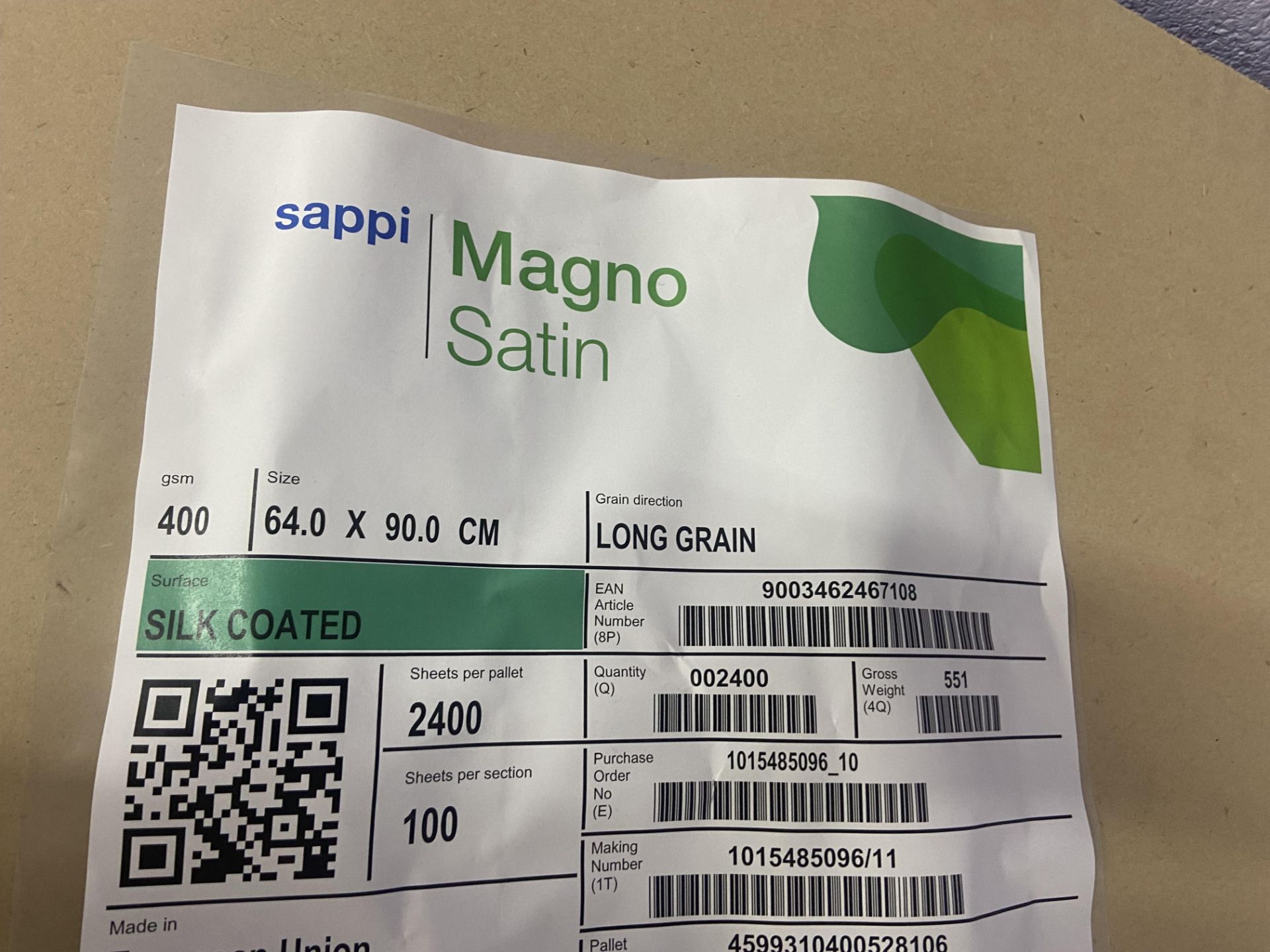 Part Pallet of Sappi Magno Satin Coated Paper, 90cm x 64cm Please read the following important - Image 2 of 2