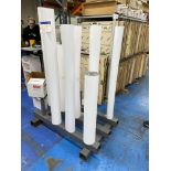 Fabricated Steel Roll Stand, with 11 part rolls of assorted paper including Simply Latex Please read