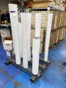 Fabricated Steel Roll Stand, with 11 part rolls of assorted paper including Simply Latex Please read