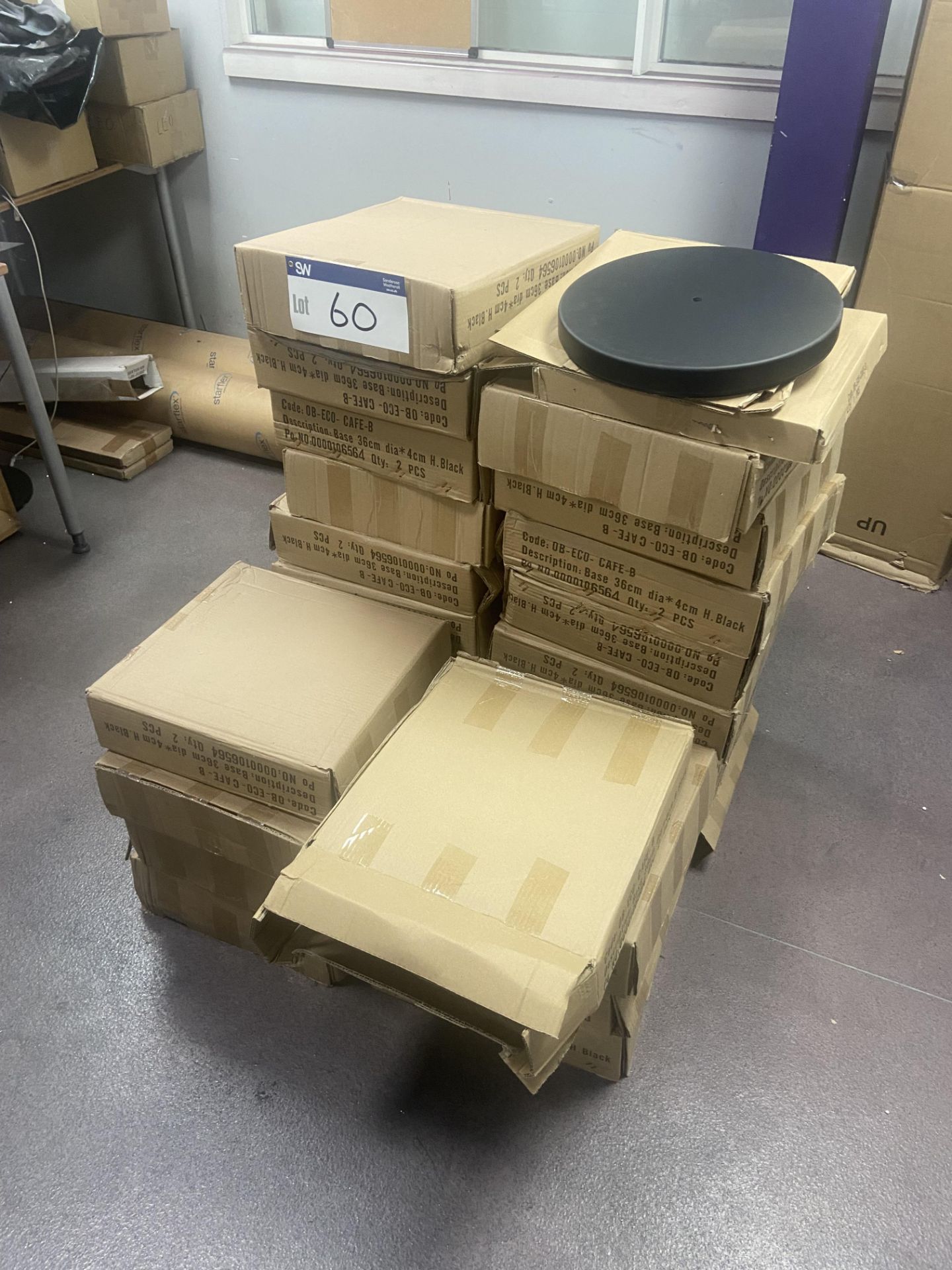 Approx. 25 Boxes of Exhibition Stand Bases, two per box Please read the following important