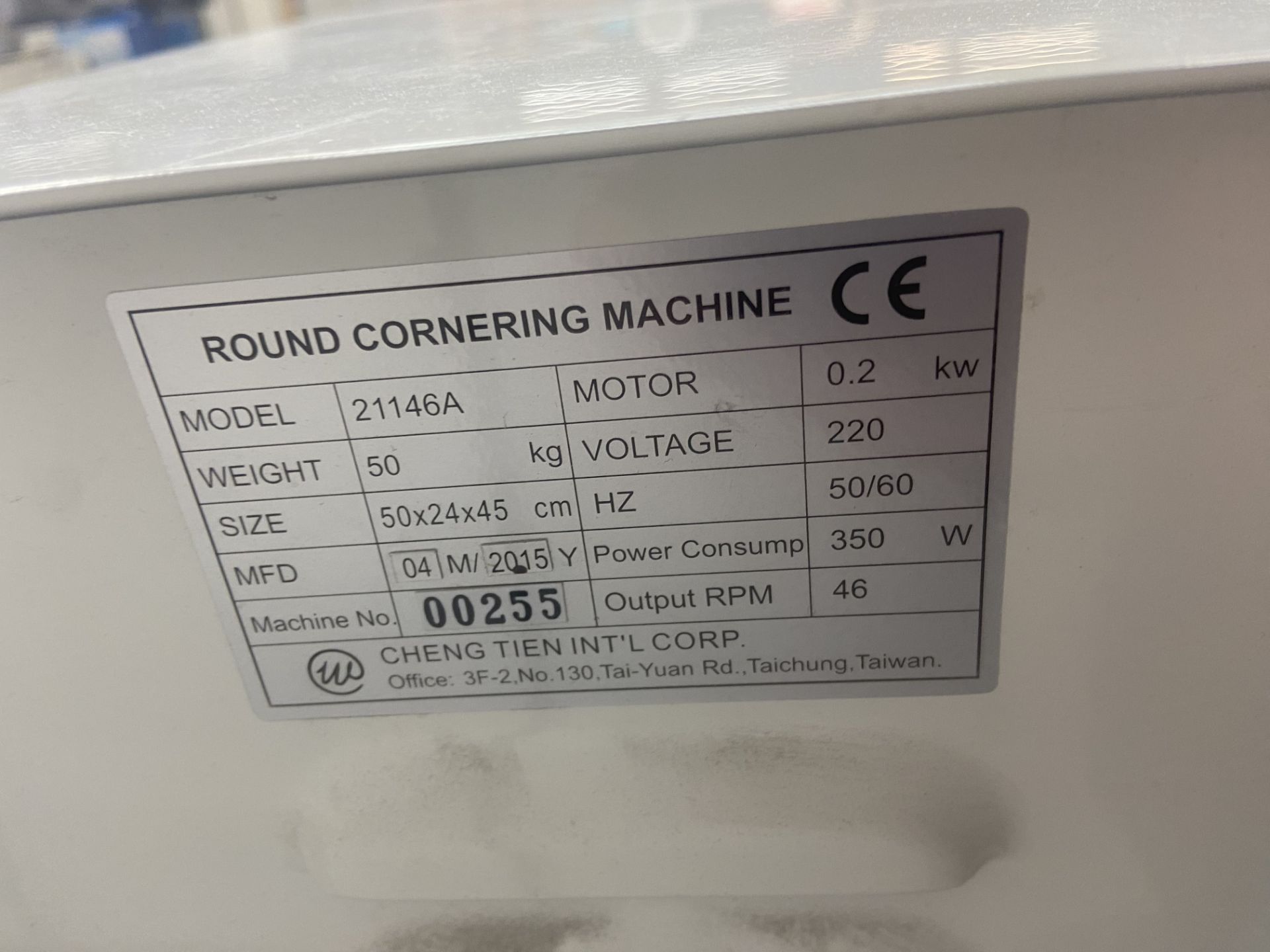 Warrior 21146A Corner Rounding Machine, serial no. 21146, 240V (please note this lot is situated - Image 4 of 5