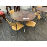 Steel Framed Circular Canteen Table, with three steel framed chairs Please read the following