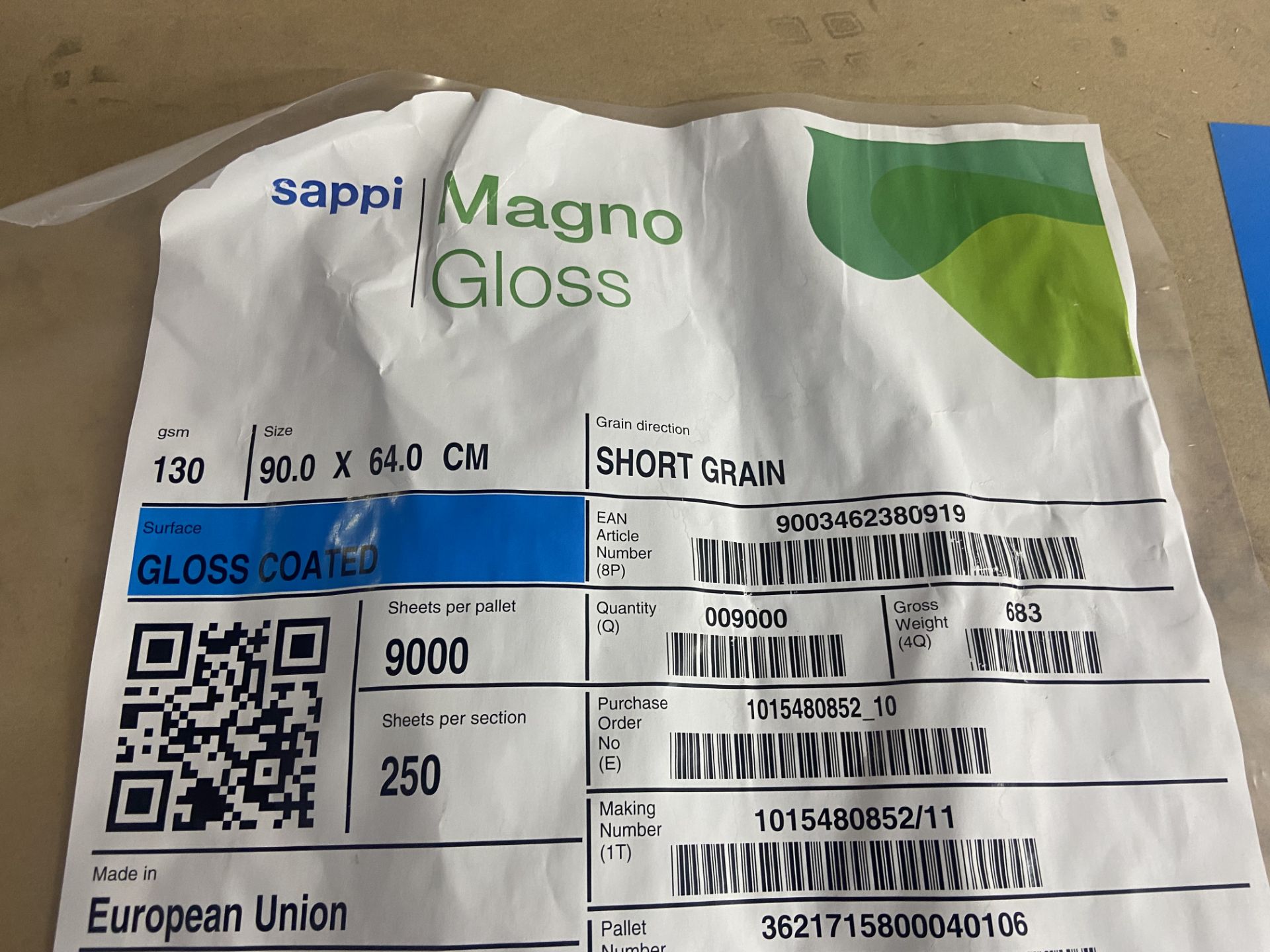 Part Pallet of Sappi Magno Gloss Coated Paper, 90cm x 64cm Please read the following important - Image 2 of 2