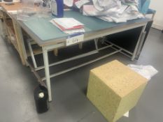 Steel Framed Make-Up Table, approx. 1.9m closed, 2.7m open Please read the following important