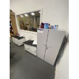 Double Door Cabinet & Four Desk Pedestals, with hook and loop rolls Please read the following