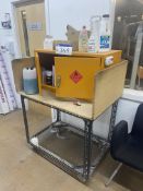 Double Door Flammables Cabinet, with contents, including sprays and solvents Please read the