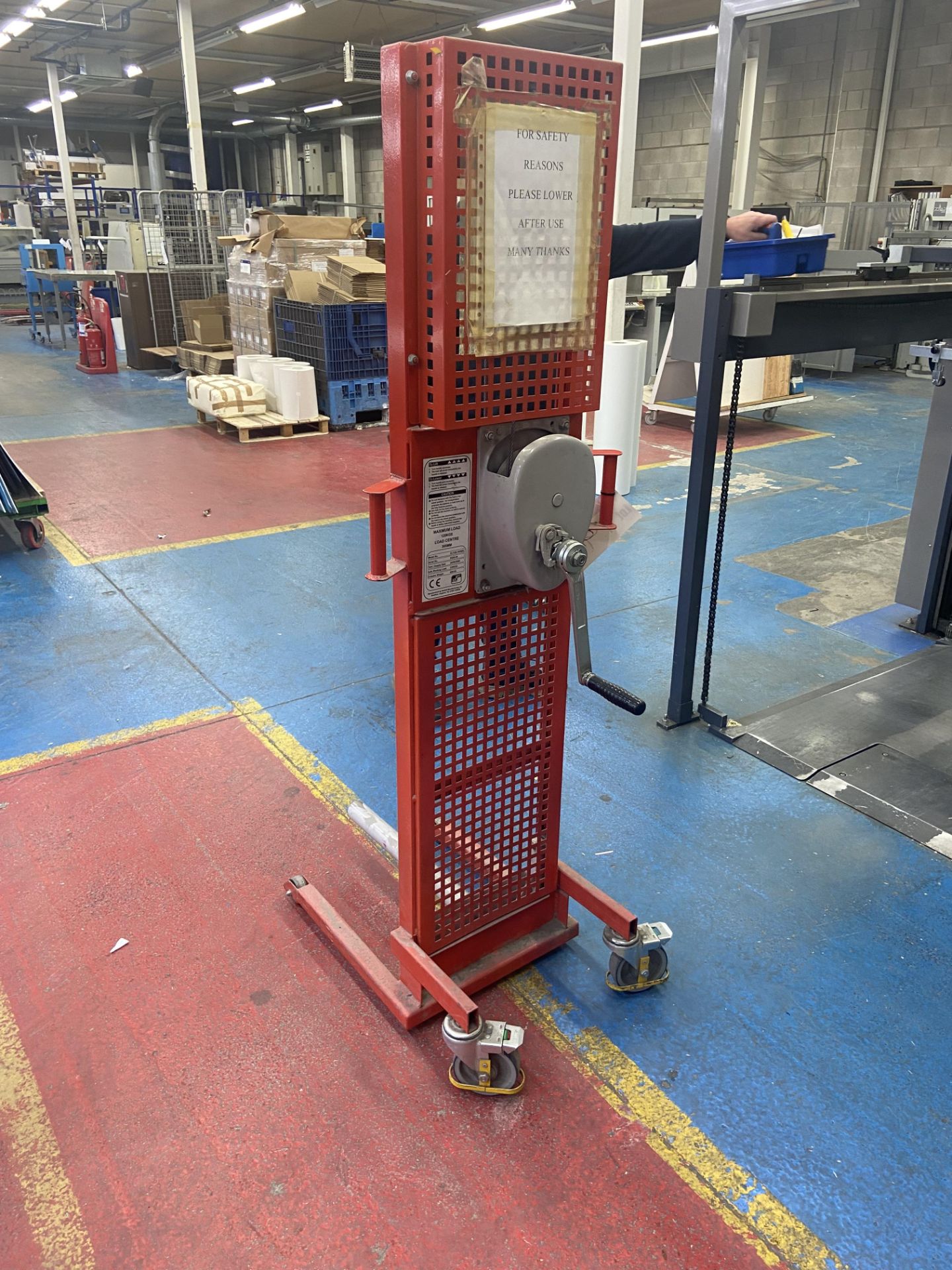 Lift Ezi ELI125-150WB Winch Operated Roll Lifter, serial no. R255-09, year of manufacture 2009, - Image 2 of 2
