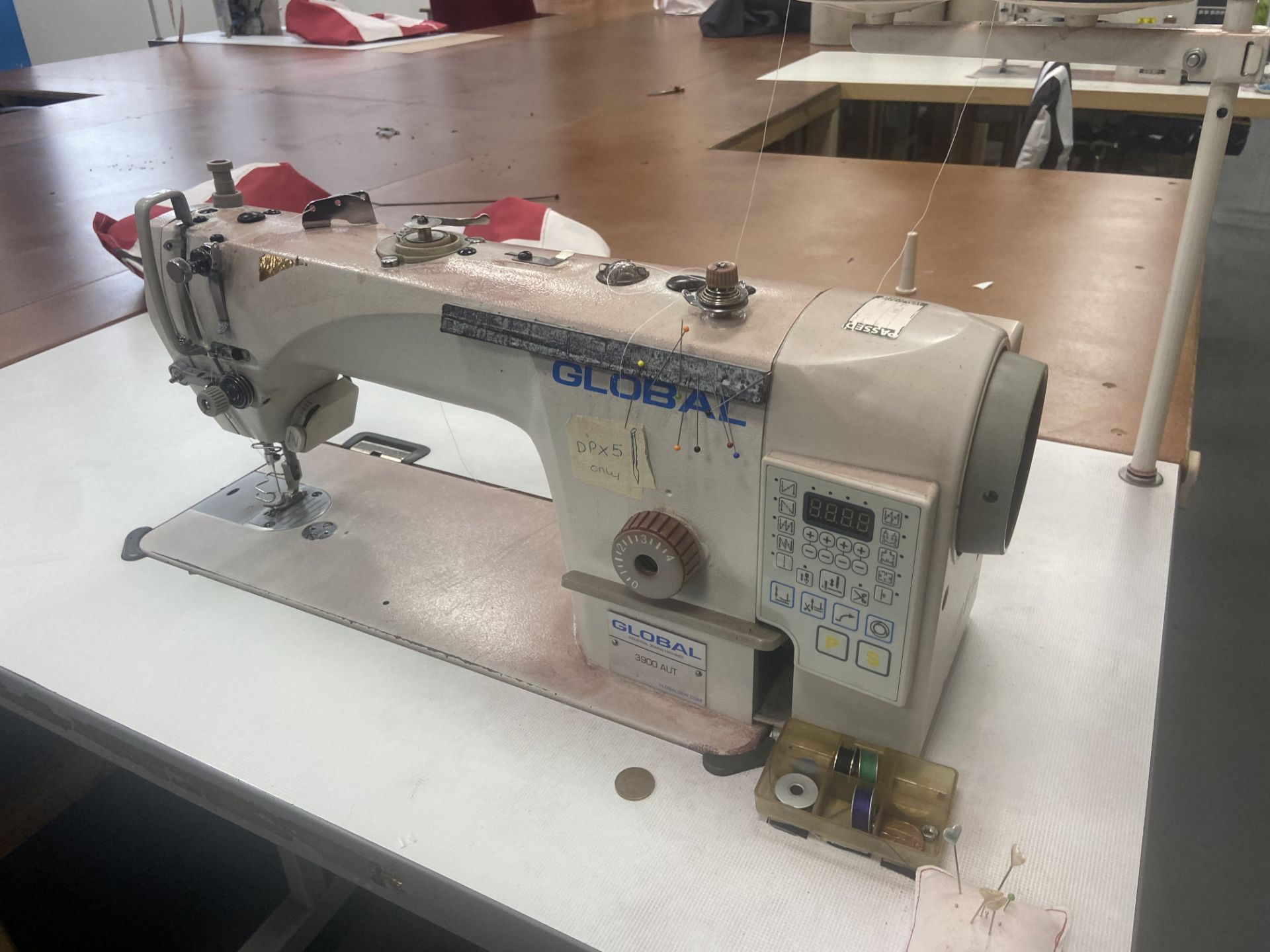 Global 3900 AUT Lockstitch Sewing Machine, with fitted pedal operated bed and cover Please read - Image 2 of 6