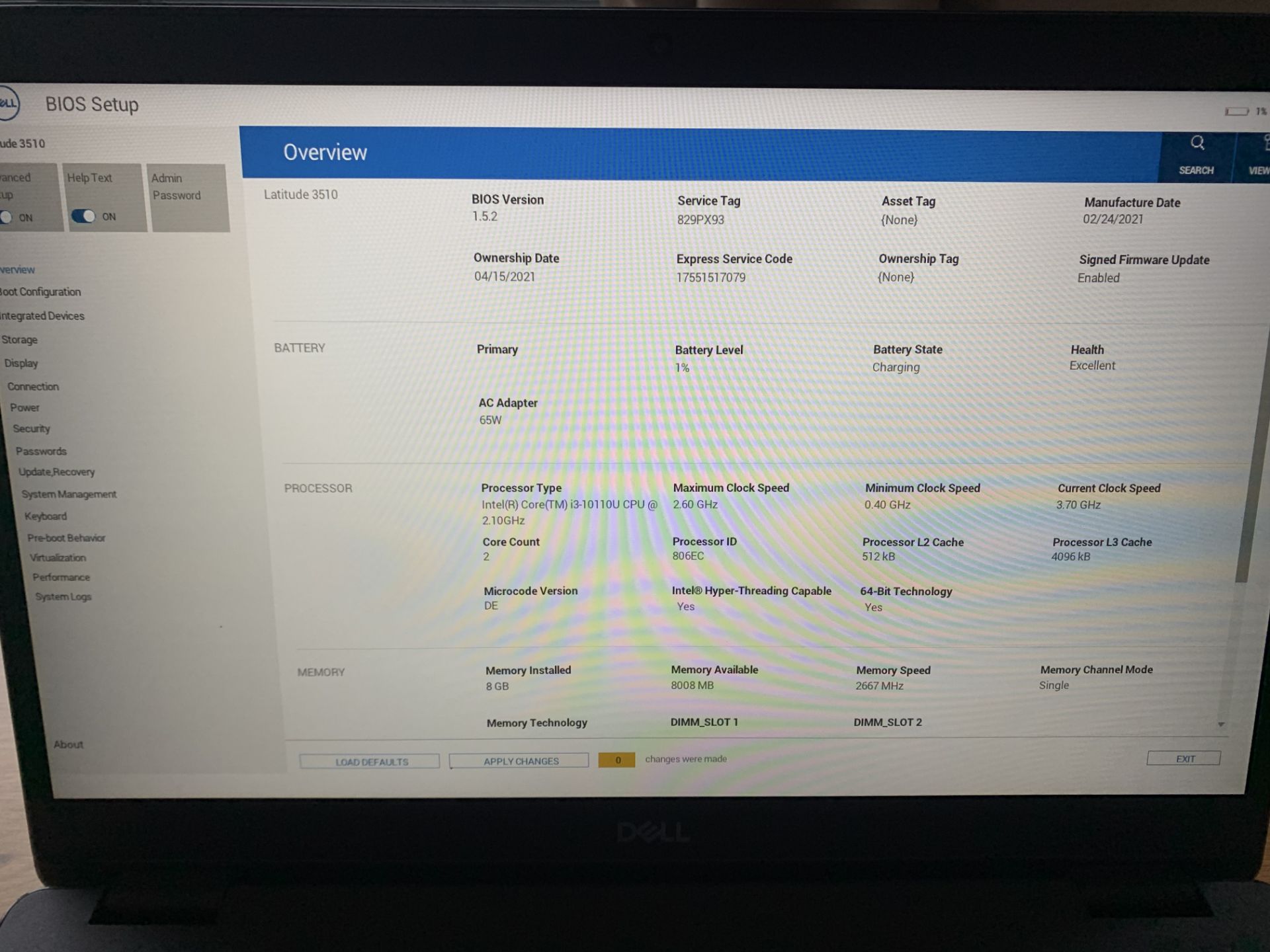 Dell Latitude 3510 Core i3 Laptop (No Charger) (Hard Drive Wiped) Please read the following - Image 2 of 3