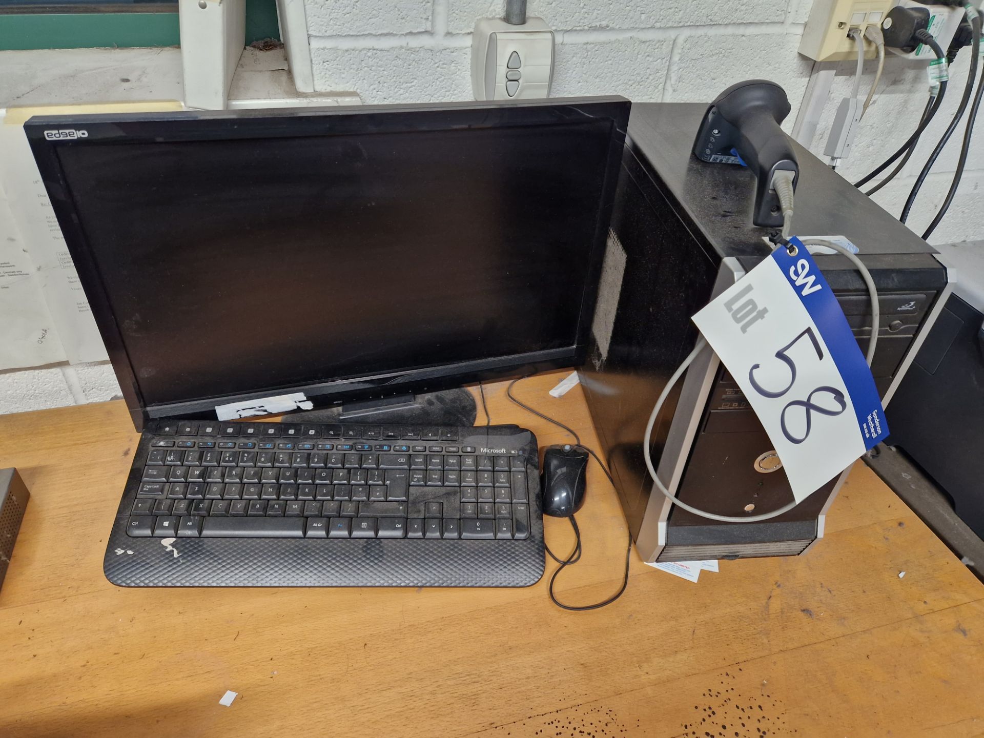Unbranded Desktop PC, Monitor, Datalogic Scanner, Keyboard and Mouse (Hard Drive Wiped) Please
