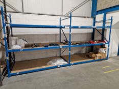 Two Bays of 3 Tier Boltless Steel Racking, Approx. 2.5m x 1.3m x 2.3m Please read the following