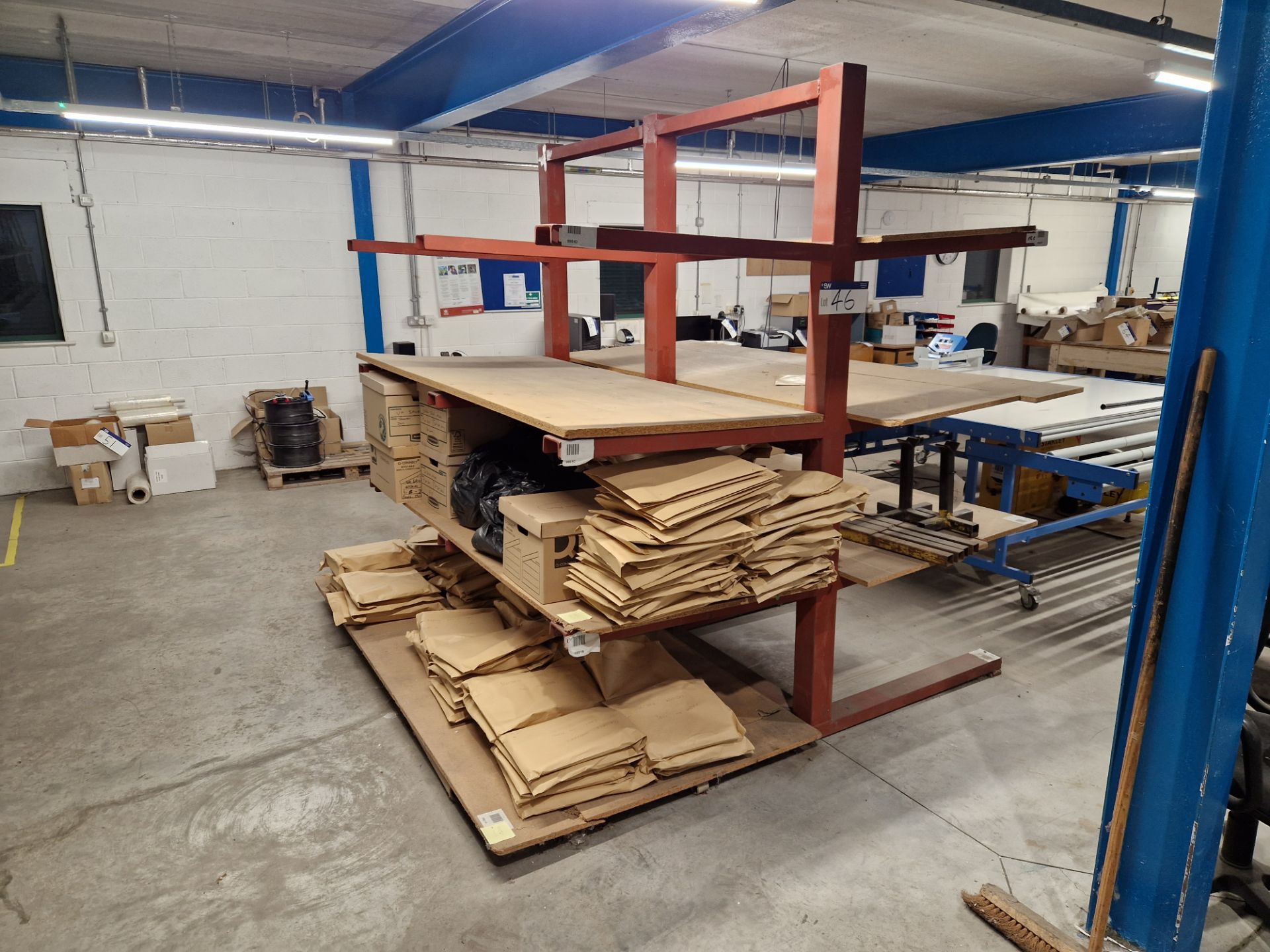Steel Cantilever Double Sided Stock Rack, Approx. 2.2m x 1.9m x 2.3m Please read the following