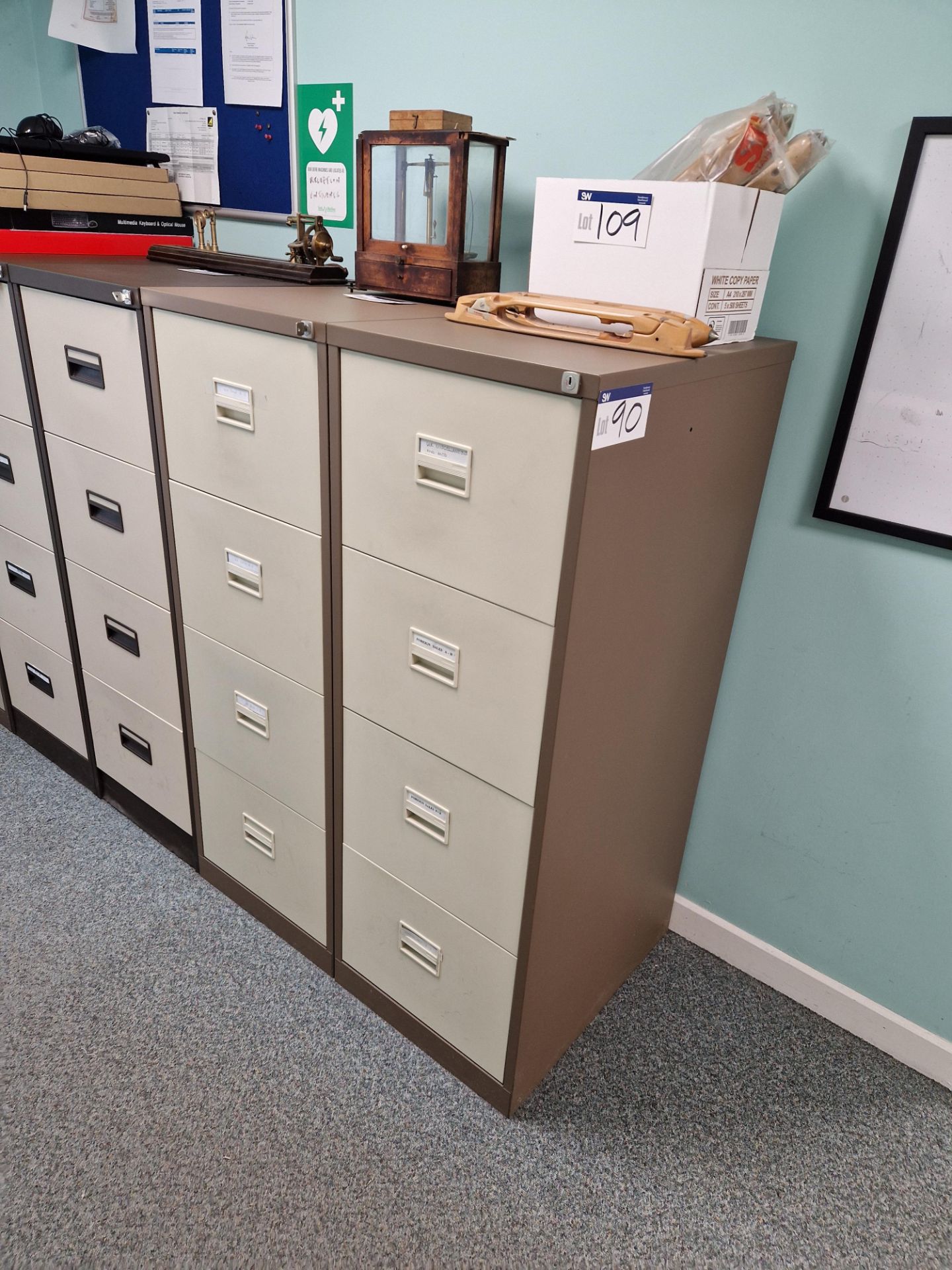 Three 4 Drawer Metal Filing Cabinets Please read the following important notes:- ***Overseas