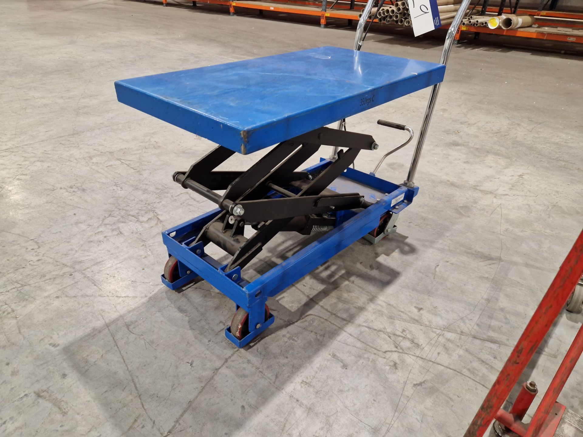 Table Truck TFD35 Mobile 350KG Scissor Lift Platform, YoM 2013 Please read the following important - Image 2 of 2