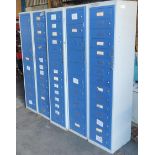 Set of Five Personnel Lockers (no keys), each approx. 182cm x 45cm x 39cm, loading free of charge (