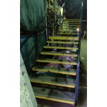 Metal Stairs (for mezzanine floor), approx. 240cm wide x 90cm tall with railing x 122cm wide,