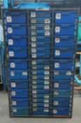 Stacking Unit, with 39 plastic trays (two sizes), approx. 172cm x 43cm x 106cm, loading free of