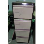 Four Drawer Filing Cabinet, with assortment of items in each drawer, approx. 132cm x 62cm x 46cm,