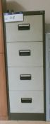 Four Drawer Filing Cabinet, with assortment of items in each drawer, approx. 132cm x 62cm x 46cm,