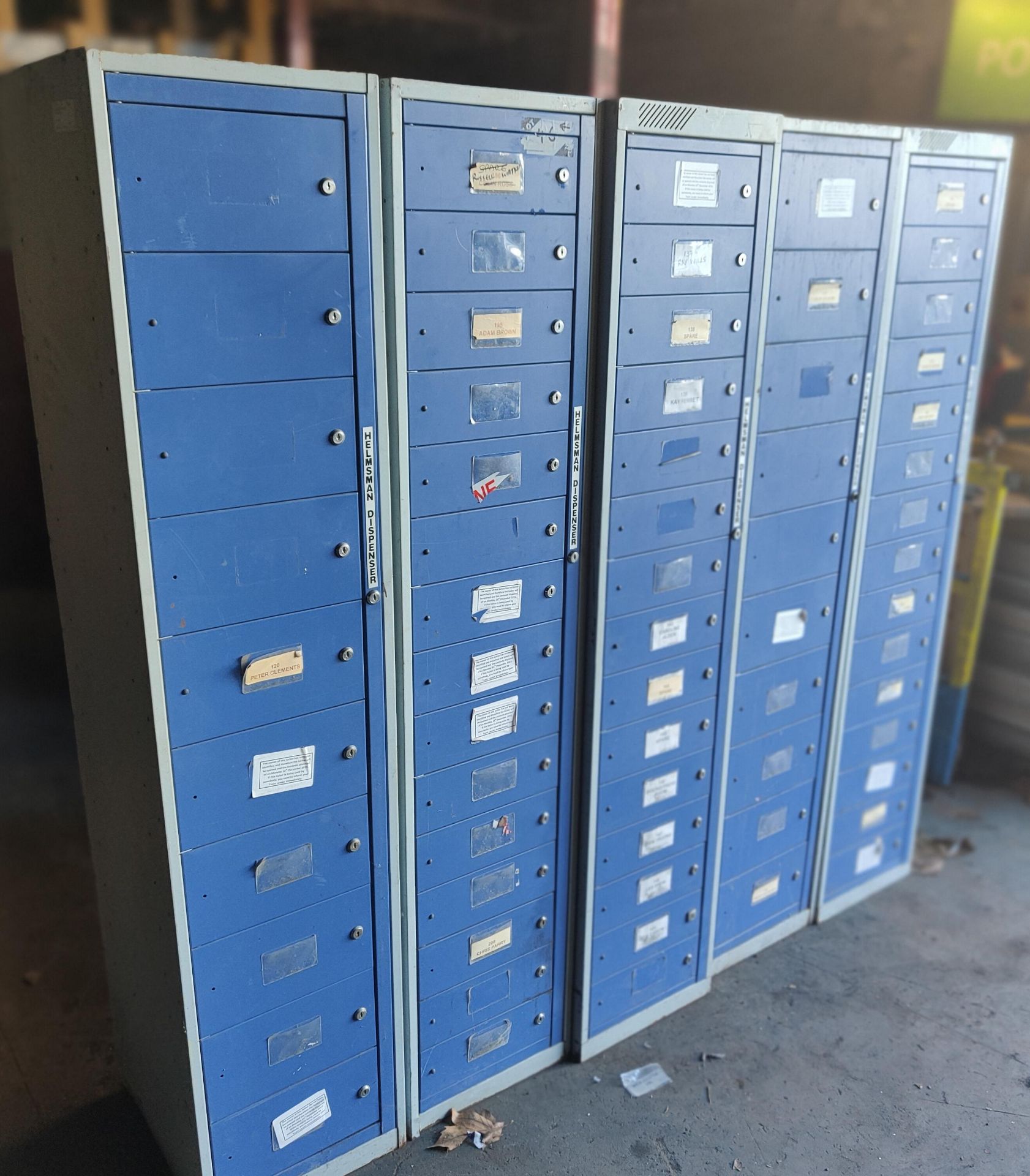 Set of Five Personnel Lockers (no keys), each approx. 182cm x 45cm x 39cm, loading free of charge ( - Image 2 of 2