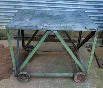 Metal Table, with set wheels, loading free of charge - yes (vendors comments - used condition,