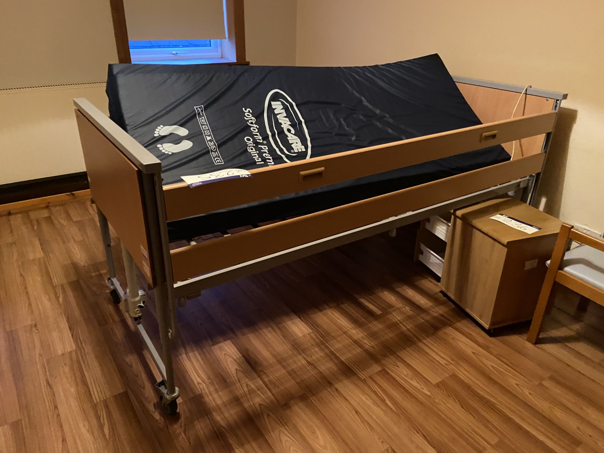 Invacare Mobile Adjustable Height Bed Frame, with Invacare soft foam premier mattress (Room 30)