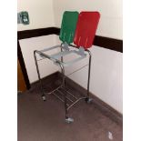 Two Tier Stainless Steel Trolley & Twin Mobile Bin Bag Holder Please read the following important