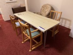 Furniture Contents of Room, including three collapsible tables, six assorted chairs and mobile table