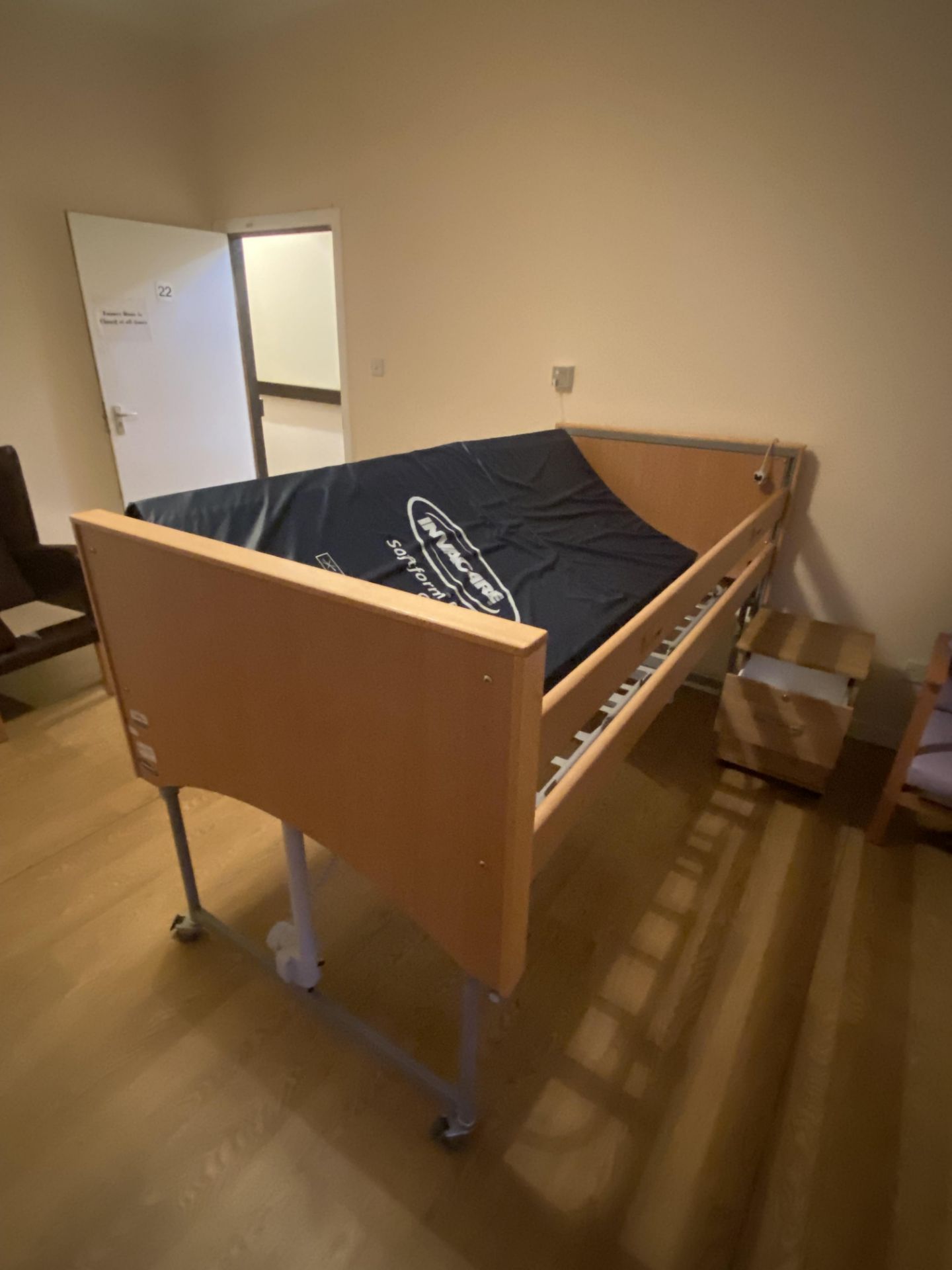 Invacare Mobile Adjustable Height Bed Frame, with Invacare soft foam premium mattress (Room 22) - Image 2 of 2