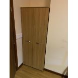 Remaining Bedroom Furniture, including oak laminated wardrobe, three drawer chest-of-drawers,