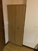 Remaining Bedroom Furniture, including oak laminated wardrobe, three drawer chest-of-drawers,