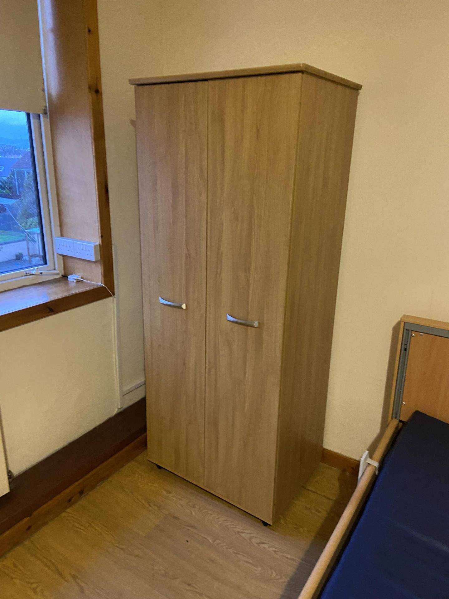 Remaining Bedroom Furniture, including oak laminated wardrobe, three drawer chest-of-drawers, - Image 2 of 3