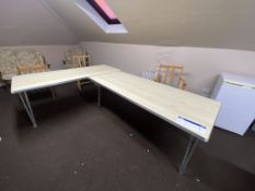 Remaining Canteen Furniture, including two collapsible tables, steel framed square table and five