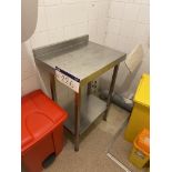 Two Tier Stainless Steel Bench, with two plastic hygiene bins (Sluice) Please read the following