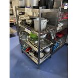 Four Tier Stainless Steel Rack, approx. 900mm x 1.5m high (excluding contents) Please read the