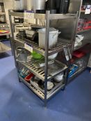 Four Tier Stainless Steel Rack, approx. 900mm x 1.5m high (excluding contents) Please read the