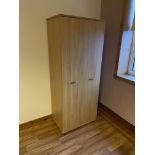 Remaining Bedroom Furniture, including oak laminated wardrobe, three drawer chest-of-drawers,