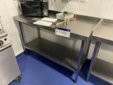 Stainless Steel Two Tier Bench, approx. 1.3m x 600mm Please read the following important