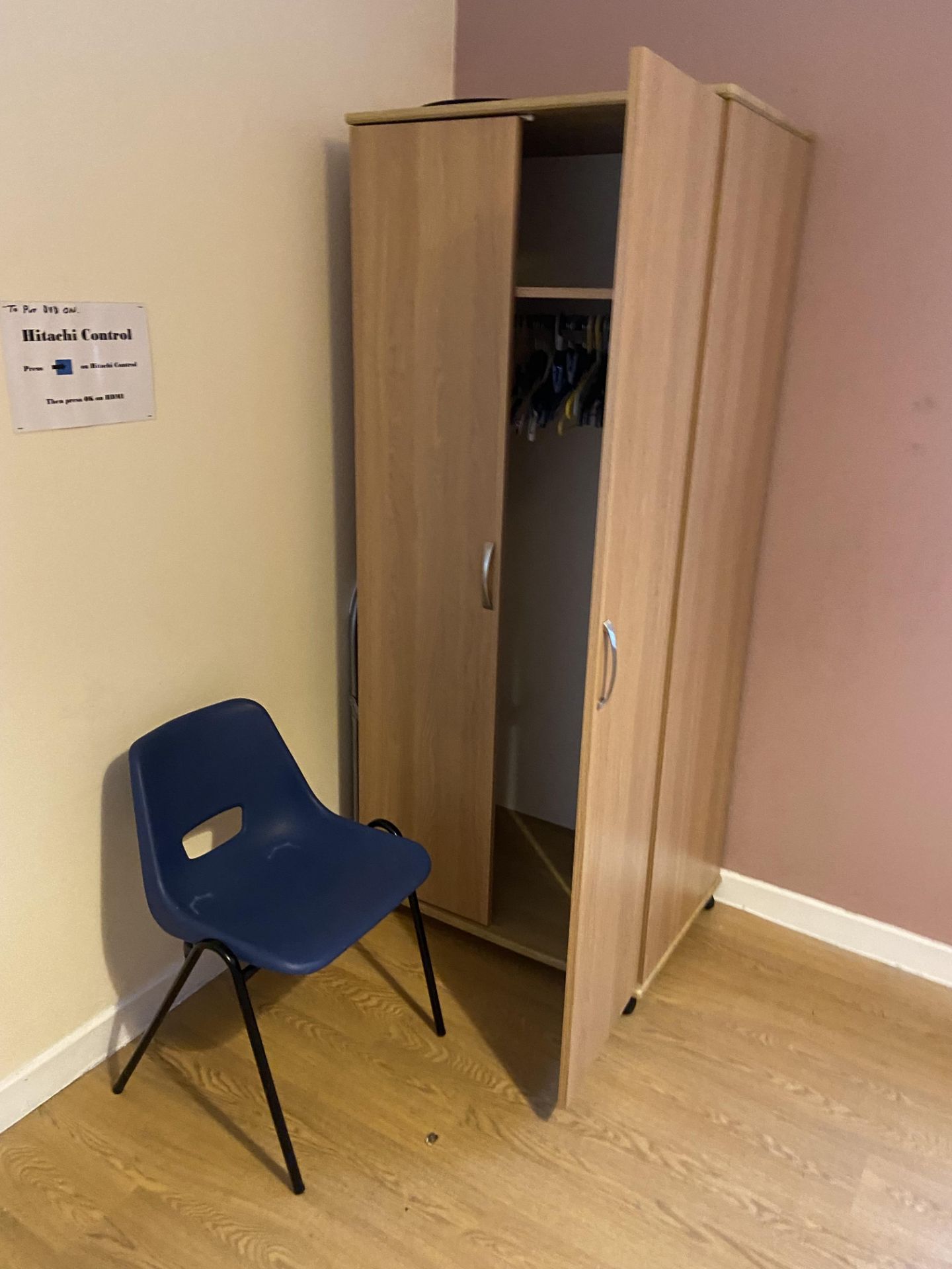 Remaining Bedroom Furniture, including oak laminated wardrobe, three drawer chest-of-drawers, two - Image 2 of 2