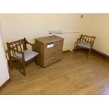 Remaining Bedroom Furniture, including oak laminated wardrobe, three drawer chest-of-drawers,