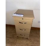 Remaining Bedroom Furniture, including oak laminated wardrobe, three drawer chest-of-drawers,