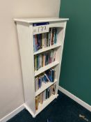 Timber Bookcase, with assorted books Please read the following important notes:- ***Overseas