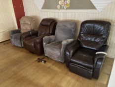 Four Assorted Reclining Armchairs Please read the following important notes:- ***Overseas buyers -