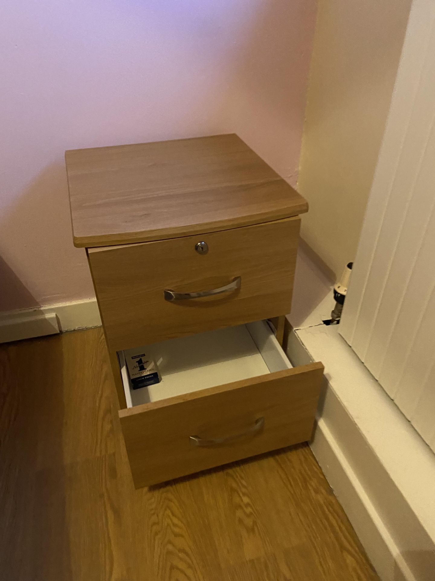 Remaining Bedroom Furniture, including wardrobe, three drawer chest-of-drawers and two pedestals ( - Image 3 of 3