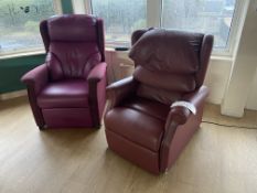 Two Leather Effect Upholstered Reclining Armchairs Please read the following important notes:- ***